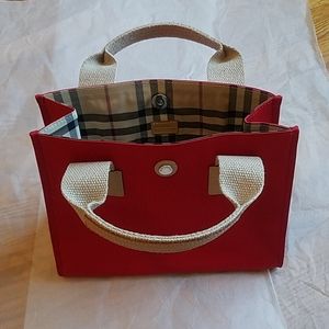 Red canvas tote